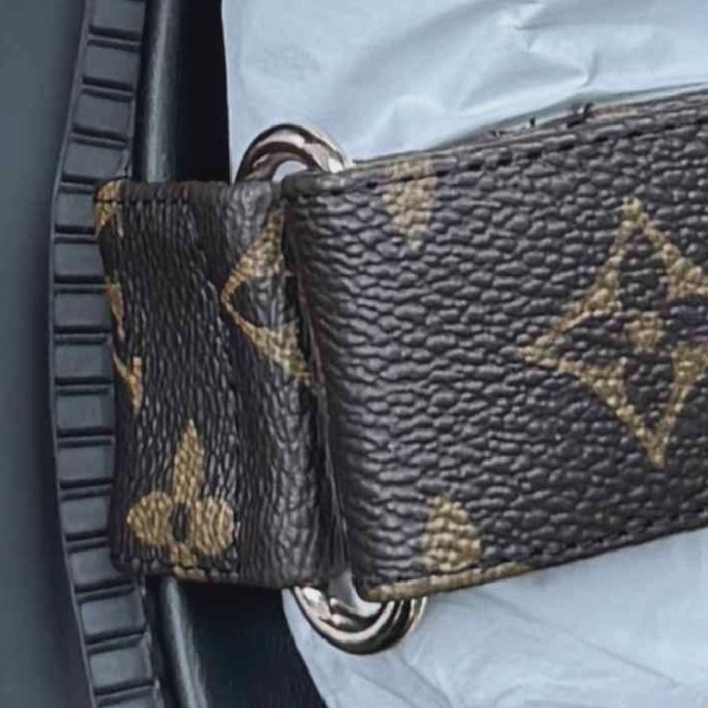Louis Vuitton Brown Monogram Leather Adjustable Strap Sandals with Gold LV - Picture 7 of 13
